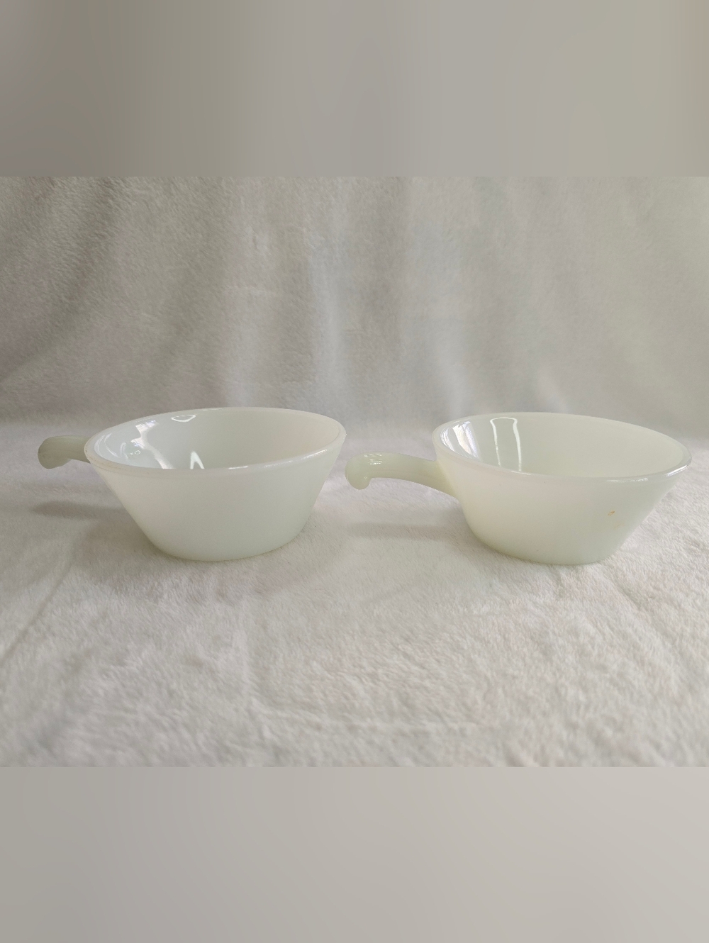Vintage Anchor Fire King Individual Milk Glass Soup or Chili Bowls Set of 2